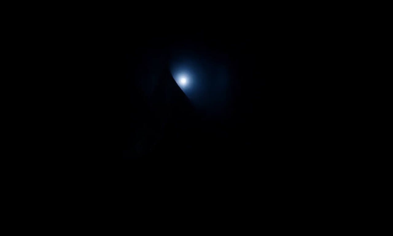 Hyperlapse shot through a corridor with flashing lights. A s